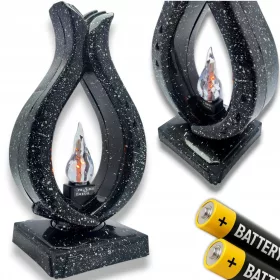   LED Запалка за Гроб с Реалистичен Огън в Елегантен Черен Дизайн 28 см + Батерии БЕЗПЛАТНО