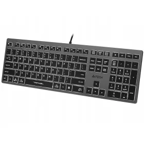    SLIM A4Tech FX60H HUB USB клавиатура с подсветка, бяла подсветка