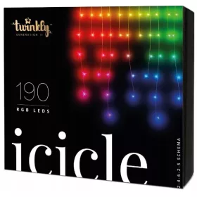    Twinkly Icicles 190 LED RGB Bluetooth WIFI Външна светлинна верига 5 м
