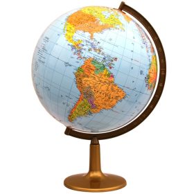    Глобус 420 мм ПОЛИТИЧЕСКИ + знамена + часови зони