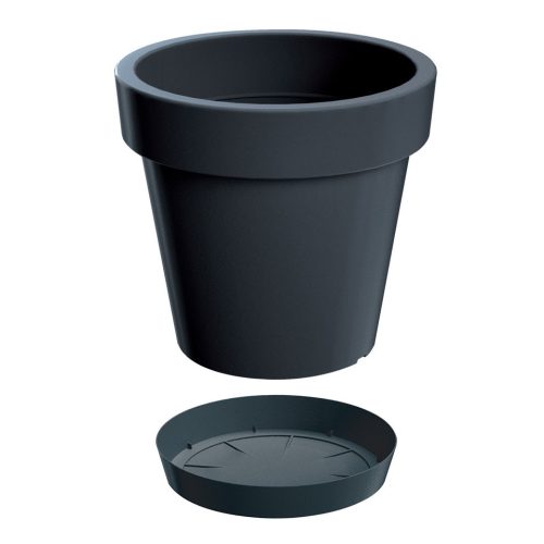  Prosperplast саксия 34,5 см х 34,5 х 31,8 см диаметър 34,5 см пластмасови нюанси на сиво и сребро