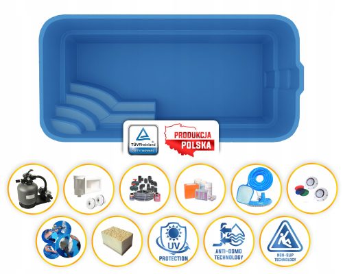 Правоъгълен басейн PLAST-POL 610 х 300 см