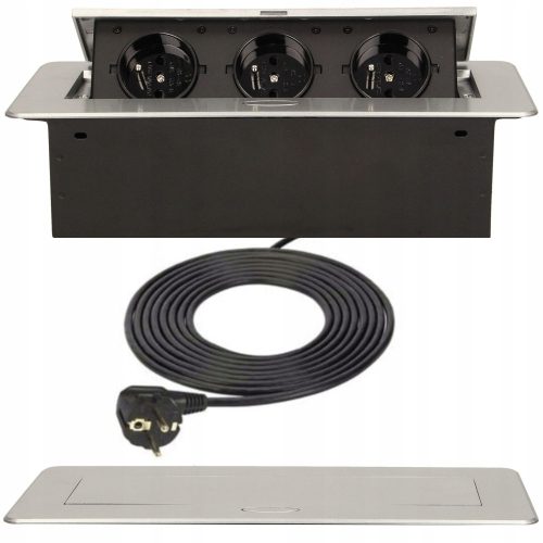 Електрически контакт за плот Adelid Quadra 3x16A 230V сребрист