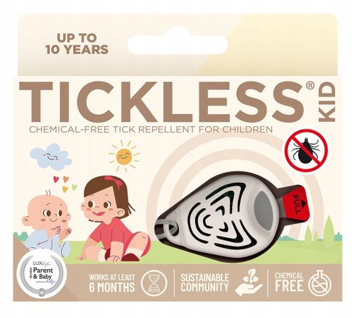  Ултразвукова защита от кърлежи TickLess Kid бежов