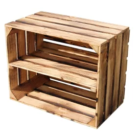    Дървен сандък с рафт Eklateczki 30x40x50 см кафяво изпечен