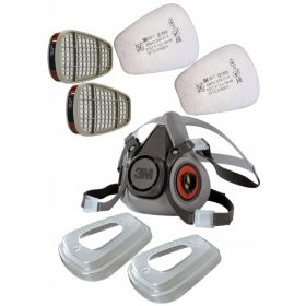   Маска боя 3M 6000 + 6051x2 + 5911x2 + 501x2 КОМПЛЕКТ полумаска