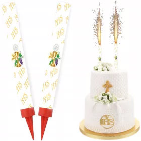    ФОНТАН ЗА ТОРТА ЗА ПРИЧАСТИЕ Race First HOLY COMMUNION IHS 18см 2 бр.