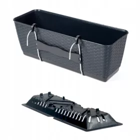    Prosperplast саксия 49,2 см х 17,2 х 17,4 см диаметър 1 см пластмаса антрацит