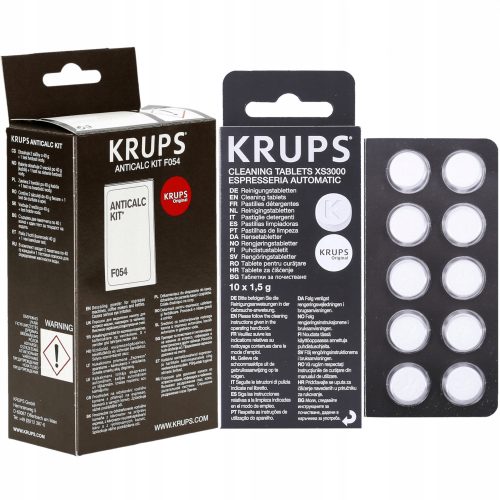  Krups F054001A комплект за отстраняване на котлен камък + почистващи таблетки за кафе машини KRUPS XS 3000