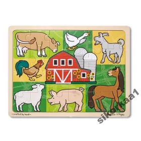    ДЪРВЕН ПЪЗЕЛ С МОЗАЙКА MELISSA DOUG FARMA 24 Ч.