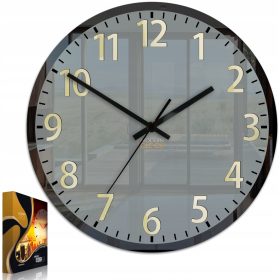    Стенен часовник ModernClock, черен, нюанси на сивото, злато, 30 см