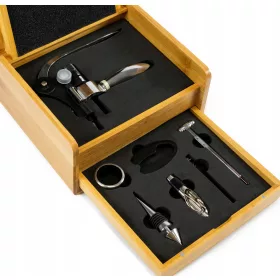   ХИТ Бамбуков комплект за вино ДВУЕТАЖЕН, B600