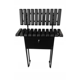   Mar-pol пейка с облегалка 80 х 30 х 120 см, черна