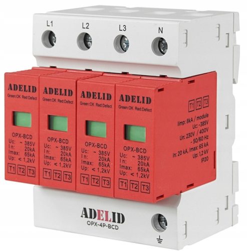 Adelid 385 V IP20 20000 A отводител от пренапрежение