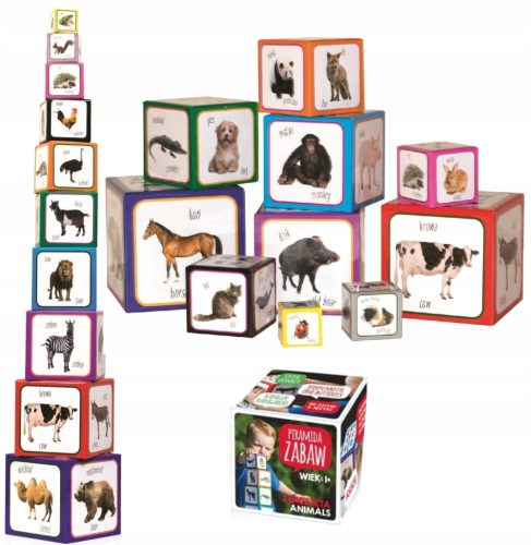  Играйте Pyramid двуезична животинска кула 50 думи PZ-01