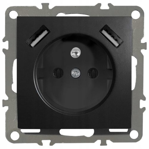 Електрически контакт стенен USB Quadra бял