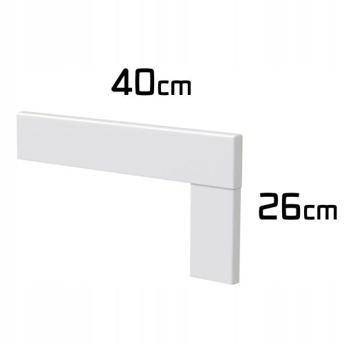 Бяла стълбищна цокълна лента с припокриване 60x15mm 40x26cm лакиран MDF