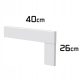 Бяла стълбищна цокълна лента с припокриване 60x15mm 40x26cm лакиран MDF