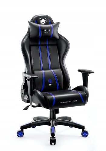  Геймърски стол Diablo Chairs X-One 2.0, черна и синя еко кожа