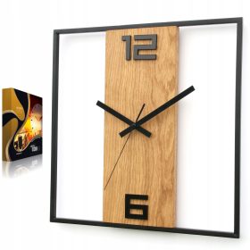    Стенен часовник ModernClock, черен, нюанси на кафявото, 33,5 см