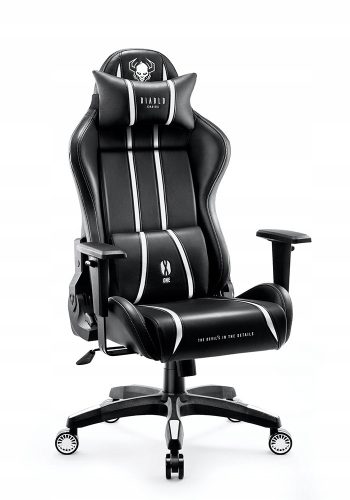  Геймърски стол Diablo Chairs X-One 2.0, черна и бяла еко кожа