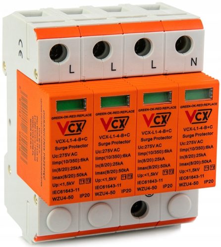 VCX ограничител на пренапрежение 275 V IP20 32 A
