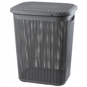    Kadax 50л свободностоящ кош за пране, нюанси на сиво и сребристо