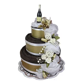   Комплект кърпи - Гигантска торта с 6 кърпи, сватбен подарък, бродерия