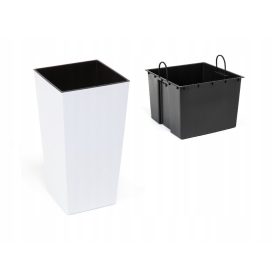    Ламела саксия 40 см х 40 х 75 см диаметър 40 см пластмасова бяла