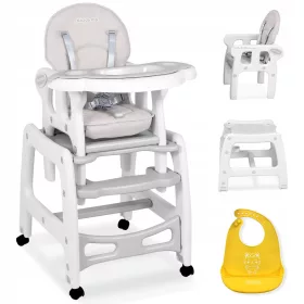    Столче за хранене RicoKids 104 х 50 х 67,5 см + силиконов лигавник RicoKids Нюанси на жълто и златно 1 бр.