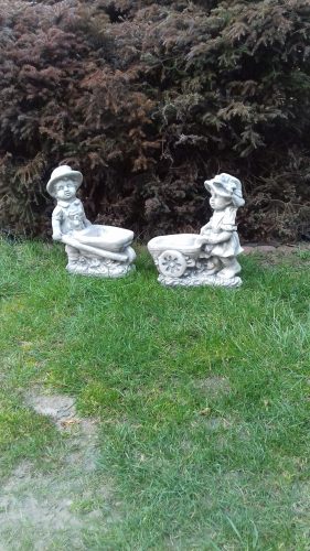  Градински фигури, деца със саксии, бетонна декорация