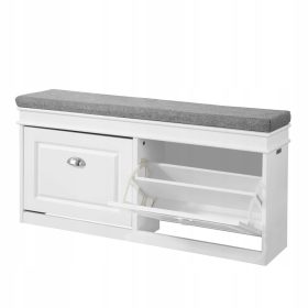    Шкаф за обувки със седалка SoBuy 104 x 52 x 24 см бял