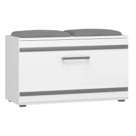    Шкаф за обувки TopEshop със седалка 85 х 45 х 35 см бял