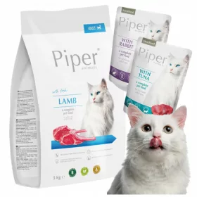    PIPER СТЕРИЛИЗИРАНА СУХА ХРАНА DOLINA NOTECI АГНЕШКО ЗА КОТКА 3KG + БЕЗПЛАТНО