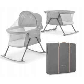    Традиционна люлка Kinderkraft 61 x 88 см, нюанси на сиво и сребристо