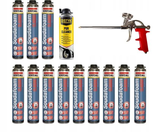 12× Монтажна пяна Soudal Soudafoam Classic 750 ml + 2 други продукта