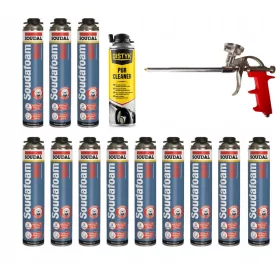   12× Монтажна пяна Soudal 870 ml + 2 други продукта