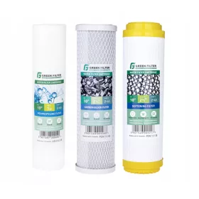   Green Filter Филтър КАРТРИДЖИ ЗА 3-СТЪПЕНЕН ФИЛТЪР ЗА ВОДА ЦЯЛАТА КЪЩА 10'' 0 l
