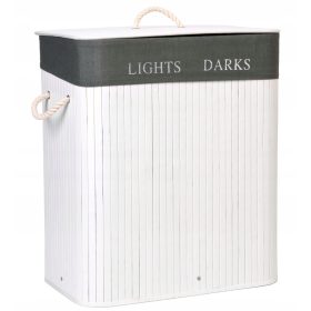    Gockowiak 100л свободностоящ кош за пране, бял, нюанси на сиво и сребристо