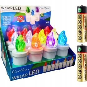   ЕЛЕКТРИЧЕСКА ВЛОЖКА ЗА ЗЪРНЕ, комплект 12 бр, R6 НА БАТЕРИЯ LED ВЛОЖКА ЗА ЗЪРНЕ