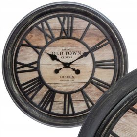    Стенен часовник Atmosphere, черен, нюанси на кафявото, 50 см