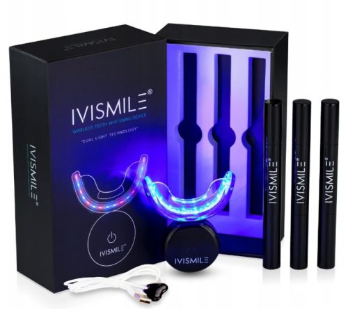  Комплект за избелване на зъби IVISMILE 3 x гел писалка, овърлей, усмивка и лампа