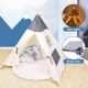 Градинска къщичка за игра - Палатка Ricokids Tipi със светлини в синьо